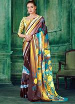 Crepe Multi Colour Casual Wear Printed Saree